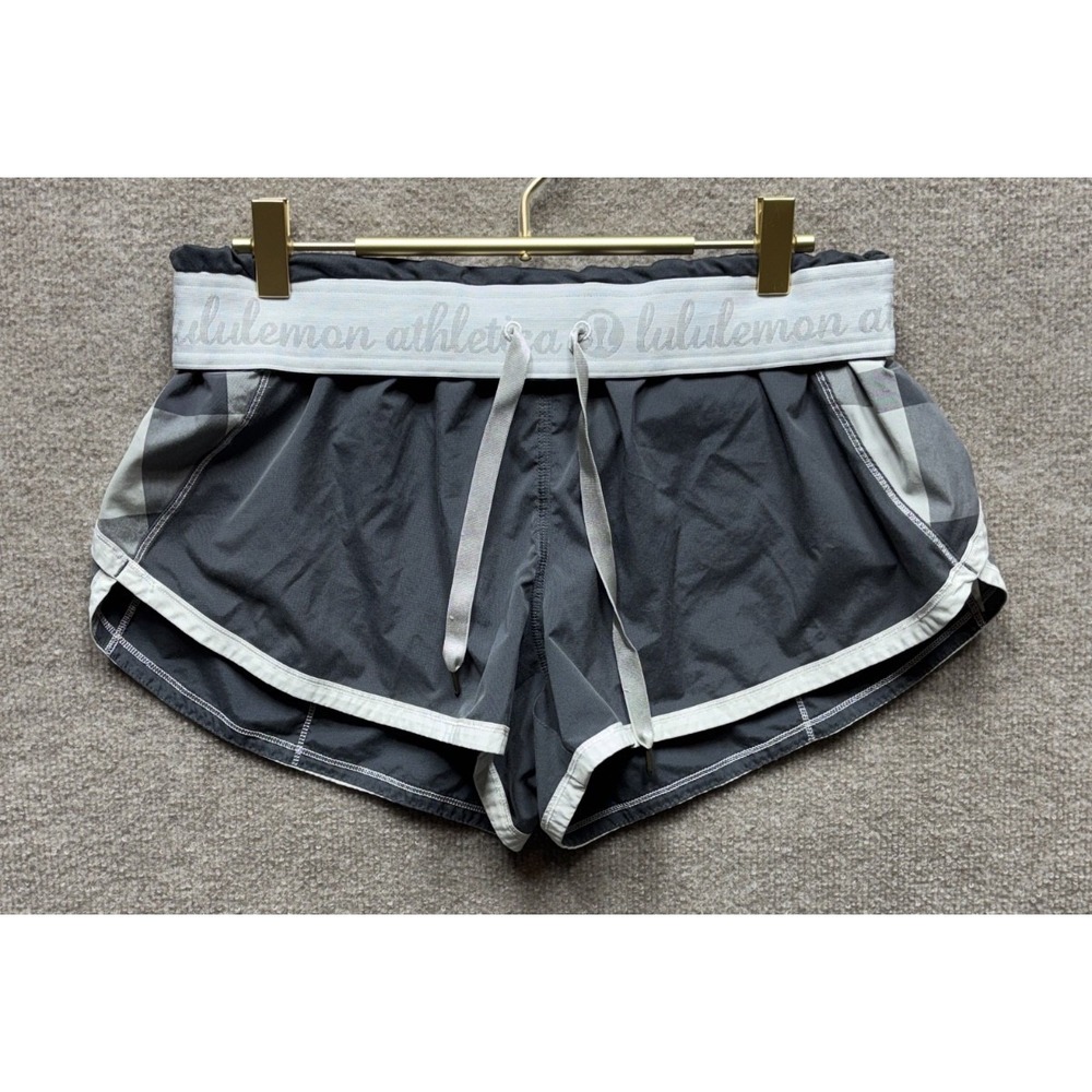 Lululemon Shorts Women 8 Gray Fold Down 3" Lined Athleisure Low Rise LR LW EUC